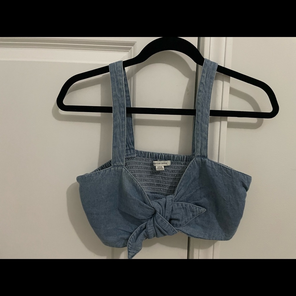 American eagle crop Denim top